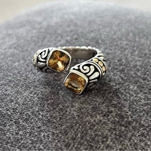 Bali RoManse Sterling Silver Citrine Bypass Ring - Women’s size 7